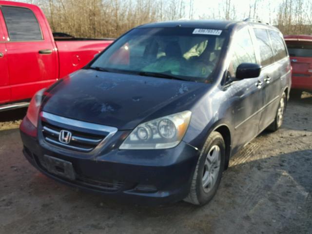 5FNRL38697B070603 - 2007 HONDA ODYSSEY EX BLUE photo 2