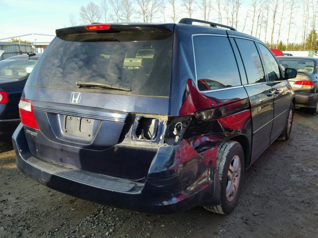 5FNRL38697B070603 - 2007 HONDA ODYSSEY EX BLUE photo 4