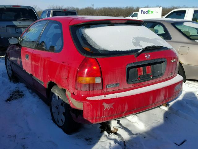 2HGEJ6349WH114301 - 1998 HONDA CIVIC DX RED photo 3