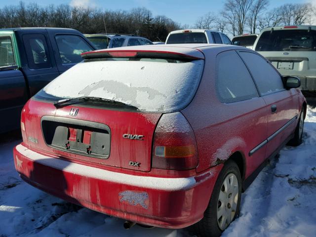 2HGEJ6349WH114301 - 1998 HONDA CIVIC DX RED photo 4