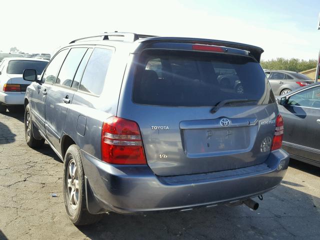 JTEGF21A510010245 - 2001 TOYOTA HIGHLANDER BLUE photo 3