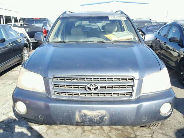 JTEGF21A510010245 - 2001 TOYOTA HIGHLANDER BLUE photo 9