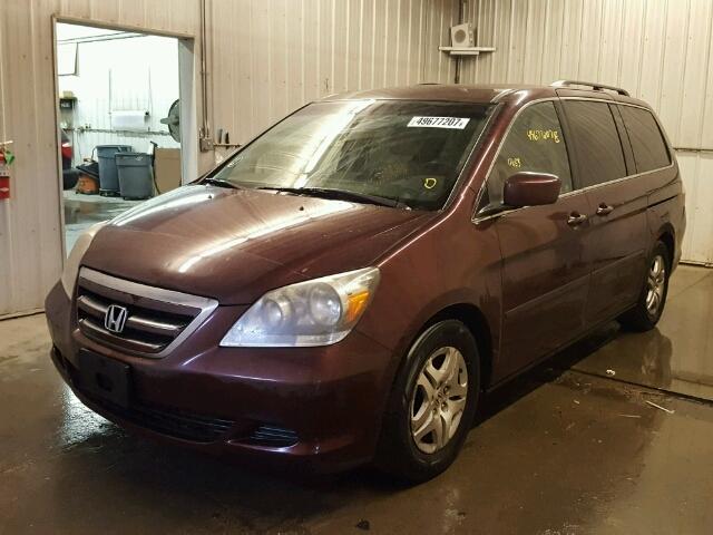 5FNRL38467B439822 - 2007 HONDA ODYSSEY EX BURGUNDY photo 2