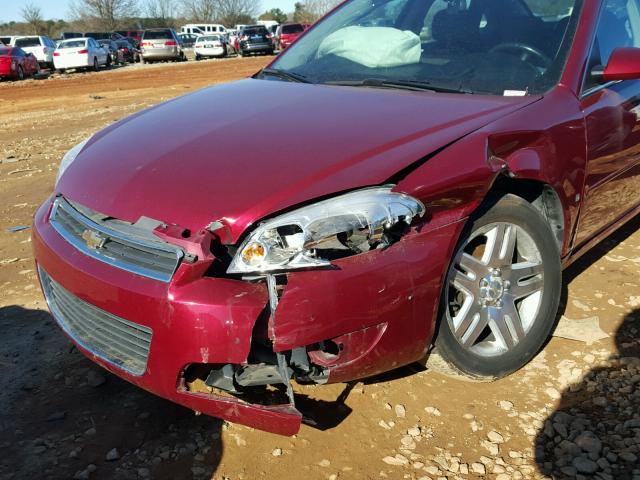 2G1WC583181238915 - 2008 CHEVROLET IMPALA LT RED photo 9