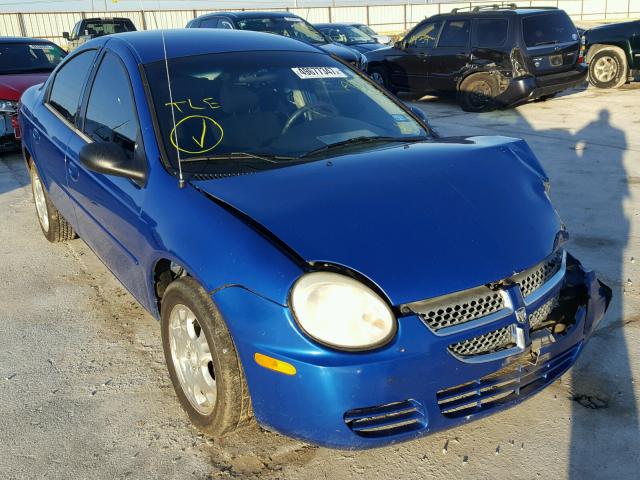 1B3ES56C35D163855 - 2005 DODGE NEON SXT BLUE photo 1