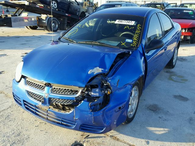 1B3ES56C35D163855 - 2005 DODGE NEON SXT BLUE photo 2