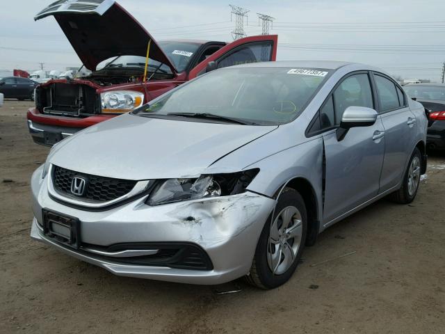 19XFB2F50FE114891 - 2015 HONDA CIVIC LX SILVER photo 2