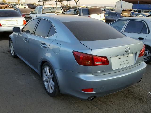 JTHBK262765001499 - 2006 LEXUS IS 250 BLUE photo 3