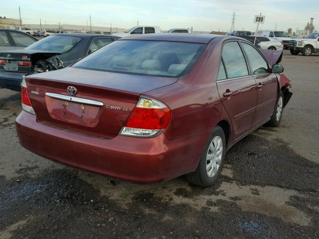 4T1BE32K35U028557 - 2005 TOYOTA CAMRY LE BURGUNDY photo 4