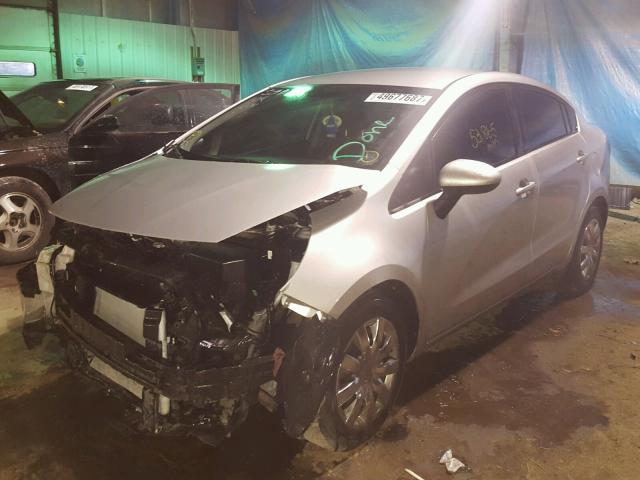 KNADM4A38D6265237 - 2013 KIA RIO LX SILVER photo 2