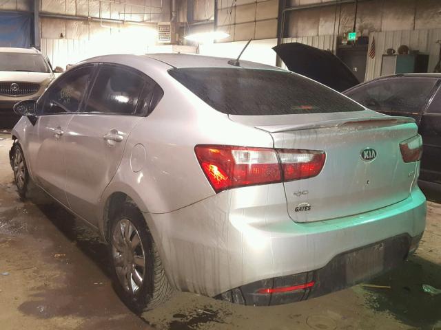 KNADM4A38D6265237 - 2013 KIA RIO LX Արծաթագույն լուսանկար 3