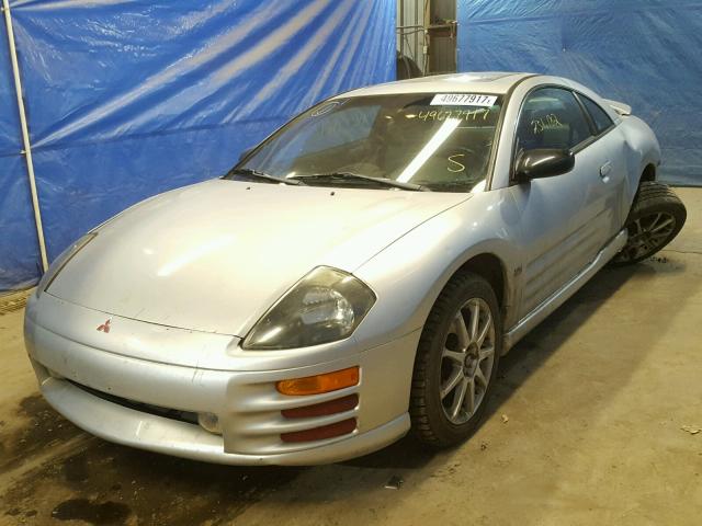 4A3AC54H21E190510 - 2001 MITSUBISHI ECLIPSE GT SILVER photo 2