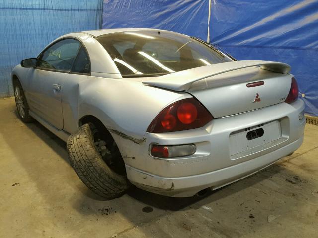 4A3AC54H21E190510 - 2001 MITSUBISHI ECLIPSE GT SILVER photo 3