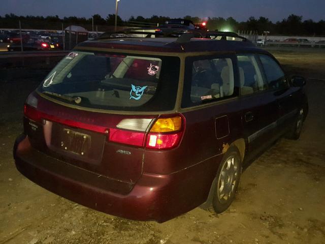 4S3BH6351Y7311726 - 2000 SUBARU LEGACY L MAROON photo 3