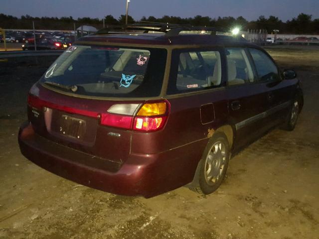 4S3BH6351Y7311726 - 2000 SUBARU LEGACY L MAROON photo 4