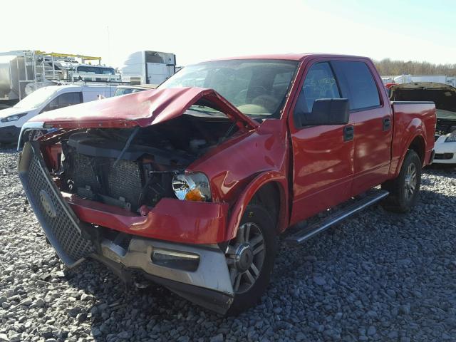 1FTPW14505FB30504 - 2005 FORD F150 SUPER RED photo 2