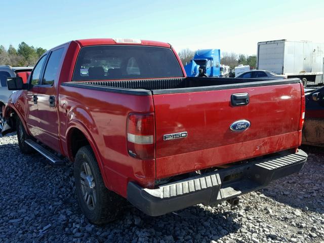 1FTPW14505FB30504 - 2005 FORD F150 SUPER RED photo 3