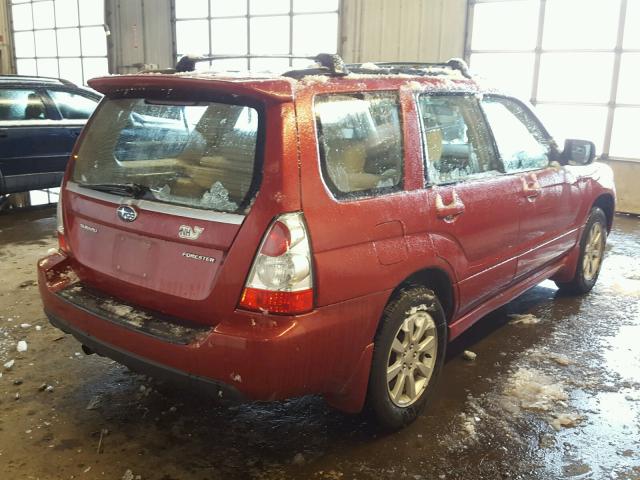 JF1SG65638H703146 - 2008 SUBARU FORESTER 2 RED photo 4