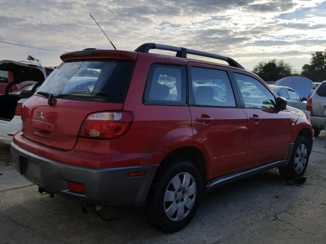 JA4LZ31F55U020004 - 2005 MITSUBISHI OUTLANDER RED photo 4