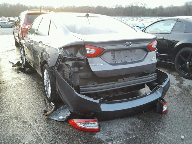 3FA6P0LU7DR312798 - 2013 FORD FUSION SE GRAY photo 3