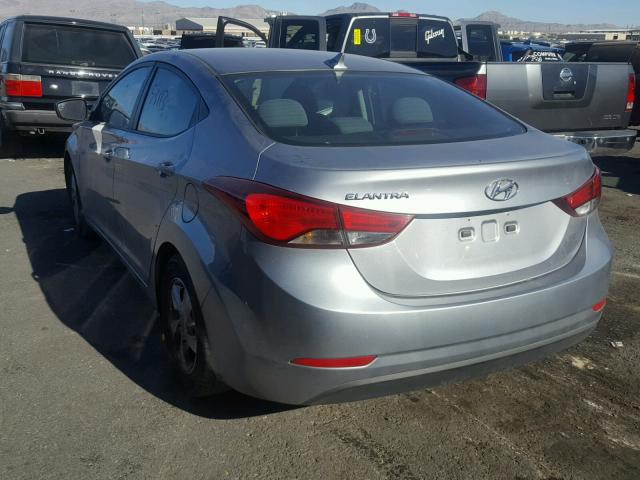 5NPDH4AEXFH583071 - 2015 HYUNDAI ELANTRA SE SILVER photo 3