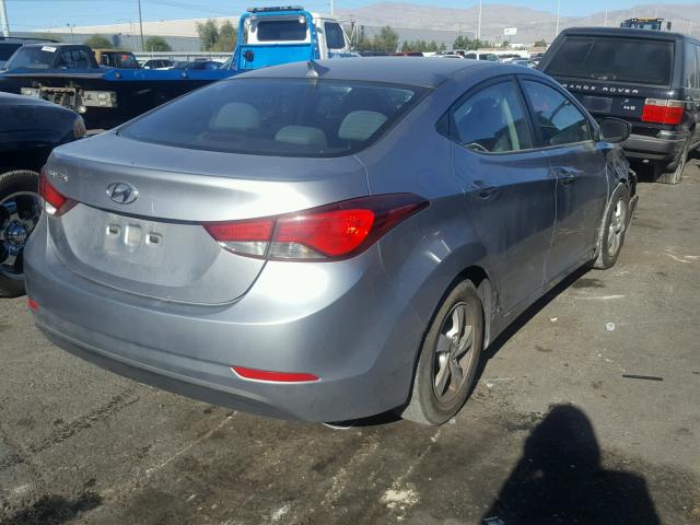 5NPDH4AEXFH583071 - 2015 HYUNDAI ELANTRA SE SILVER photo 4