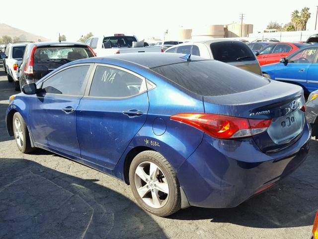 KMHDH4AE9DU730706 - 2013 HYUNDAI ELANTRA GL BLUE photo 3