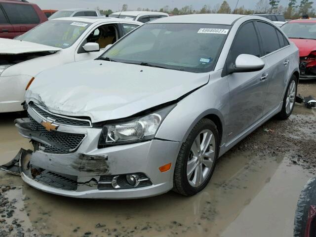 1G1PH5S99B7291245 - 2011 CHEVROLET CRUZE LTZ SILVER photo 2