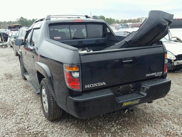 2HJYK16377H501733 - 2007 HONDA RIDGELINE BLACK photo 3