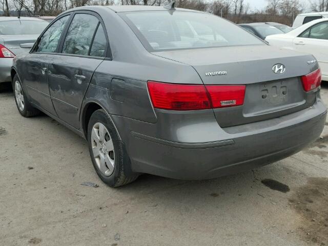 5NPET4AC8AH652978 - 2010 HYUNDAI SONATA GLS GRAY photo 3