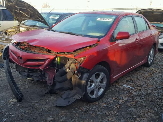 2T1BU4EE4BC651343 - 2011 TOYOTA COROLLA L RED photo 2