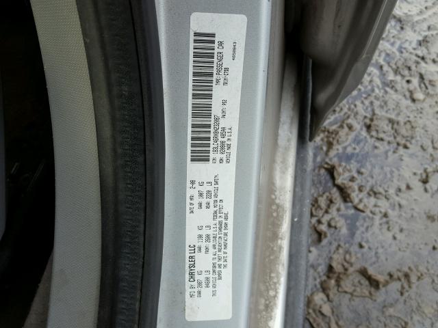 1B3LC46RX8N232087 - 2008 DODGE AVENGER SE SILVER photo 10