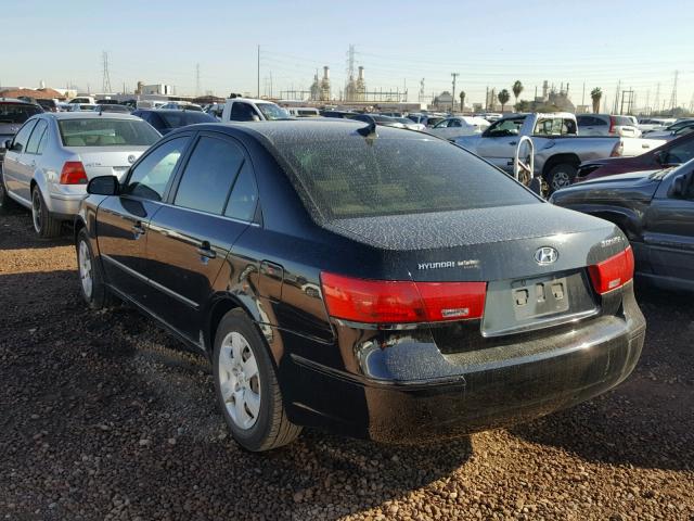 5NPET46C99H463678 - 2009 HYUNDAI SONATA GLS BLACK photo 3