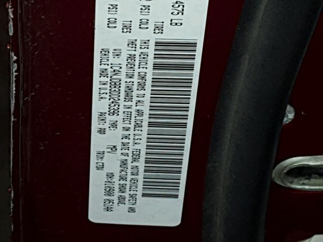 1C4NJDBB3DD245396 - 2013 JEEP COMPASS SP RED photo 10