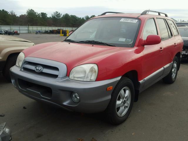 KM8SC73D25U009639 - 2005 HYUNDAI SANTA FE G RED photo 2