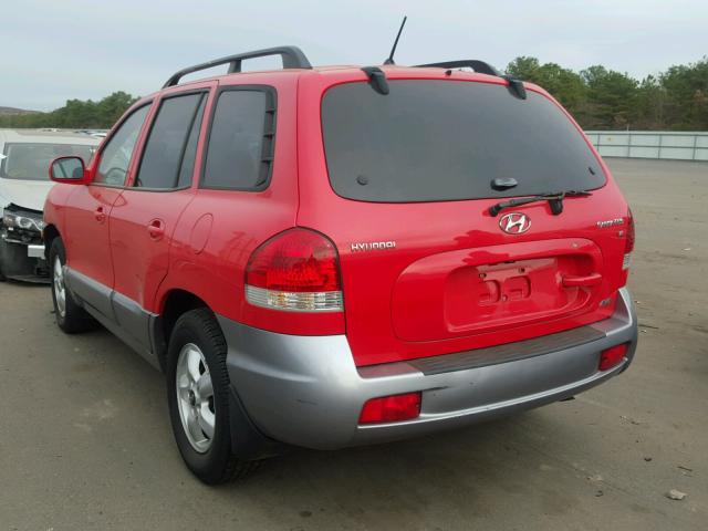 KM8SC73D25U009639 - 2005 HYUNDAI SANTA FE G RED photo 3