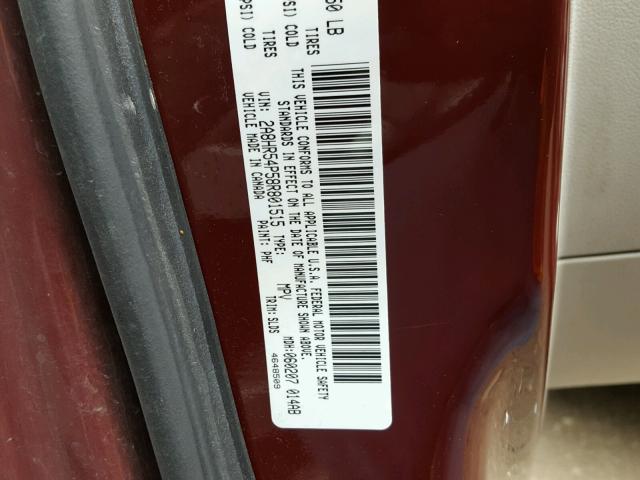 2A8HR54P58R801515 - 2008 CHRYSLER TOWN & COU Bordo foto 10
