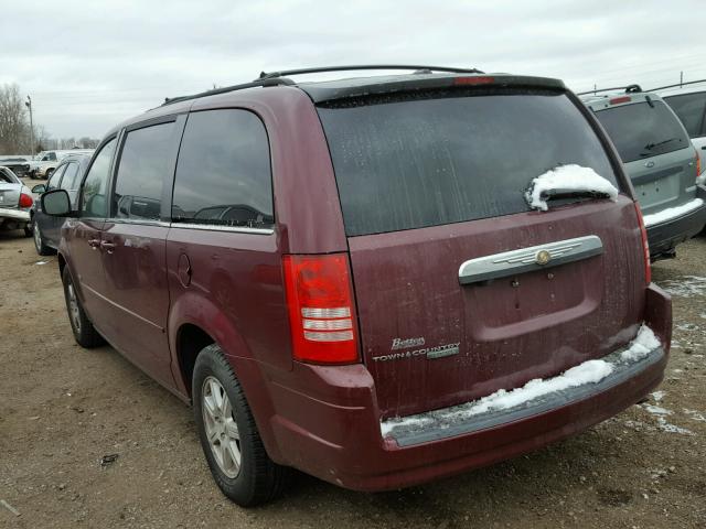 2A8HR54P58R801515 - 2008 CHRYSLER TOWN & COU BURGUNDY photo 3