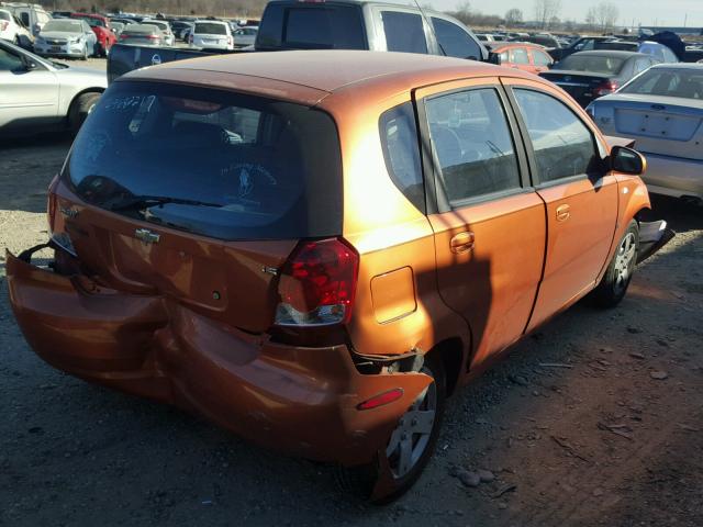 KL1TD66648B113814 - 2008 CHEVROLET AVEO BASE ORANGE photo 4