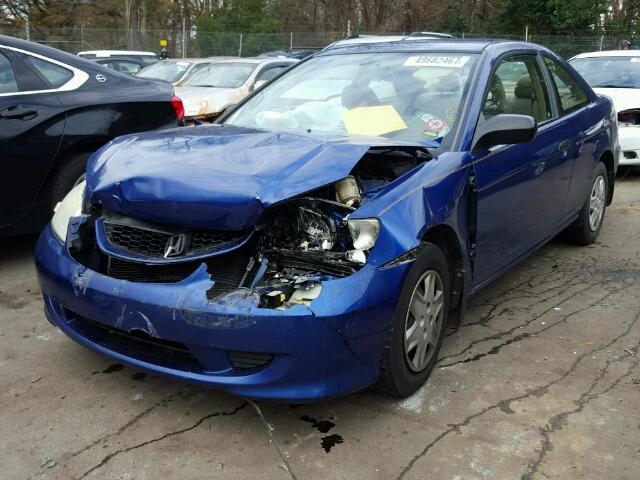 1HGEM21124L009625 - 2004 HONDA CIVIC DX V BLUE photo 2