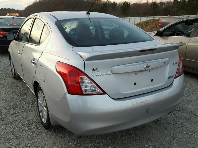 3N1CN7AP7EL850918 - 2014 NISSAN VERSA S SILVER photo 3