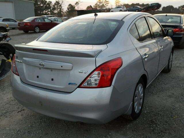 3N1CN7AP7EL850918 - 2014 NISSAN VERSA S SILVER photo 4