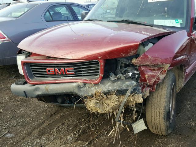 1GTCS19W418175357 - 2001 GMC SONOMA RED photo 9