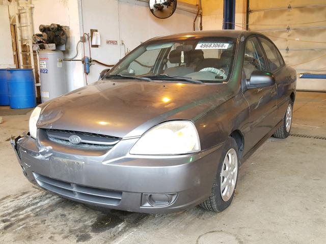 KNADC125656391373 - 2005 KIA RIO GRAY photo 2