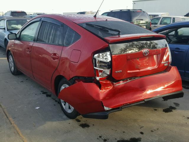 JTDKB20U977601734 - 2007 TOYOTA PRIUS RED photo 3