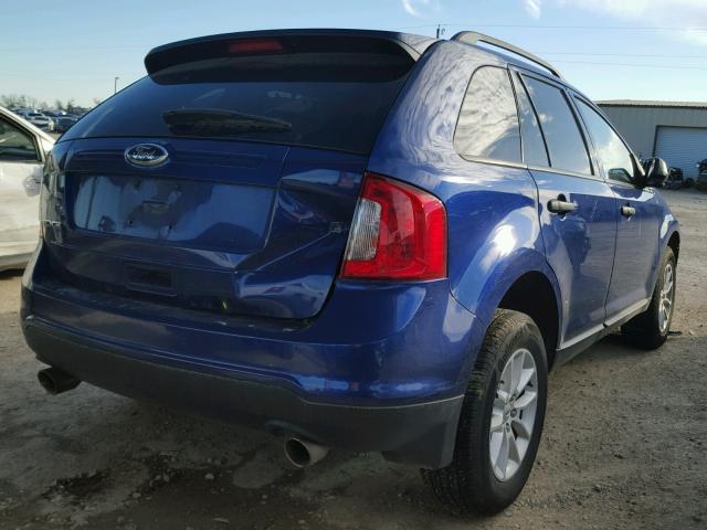 2FMDK3GC0EBA62206 - 2014 FORD EDGE SE BLUE photo 4