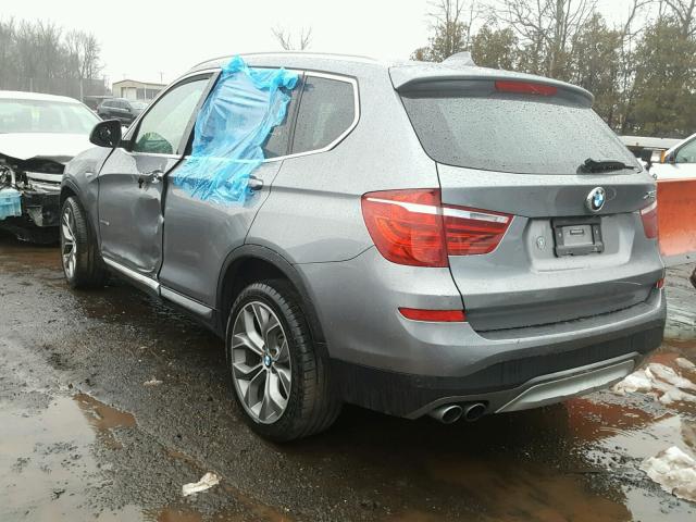 5UXWX9C50G0D63279 - 2016 BMW X3 XDRIVE2 GRAY photo 3