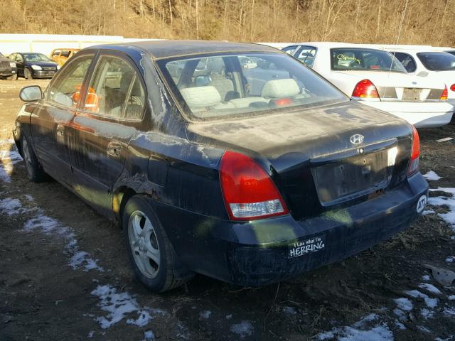 KMHDN45D12U284266 - 2002 HYUNDAI ELANTRA GL BLACK photo 3