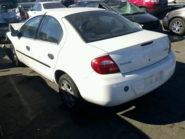 1B3ES26C35D157844 - 2005 DODGE NEON BASE WHITE photo 3