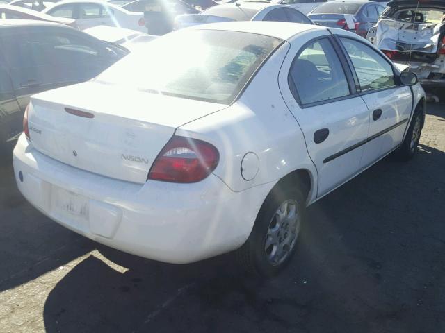 1B3ES26C35D157844 - 2005 DODGE NEON BASE WHITE photo 4